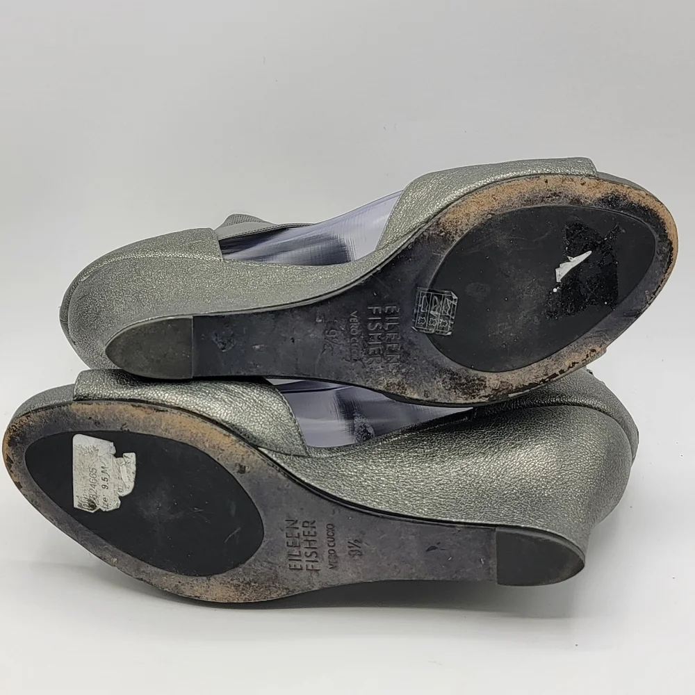 Eileen Fisher Elegant Gray Wedge‎ Sandals SIZE 9.5. #1485